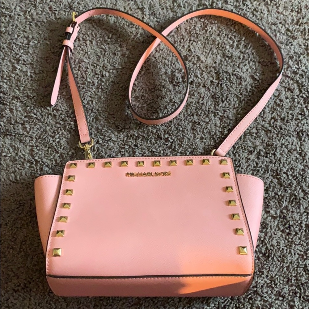 Pink Michael Kors cross body bag